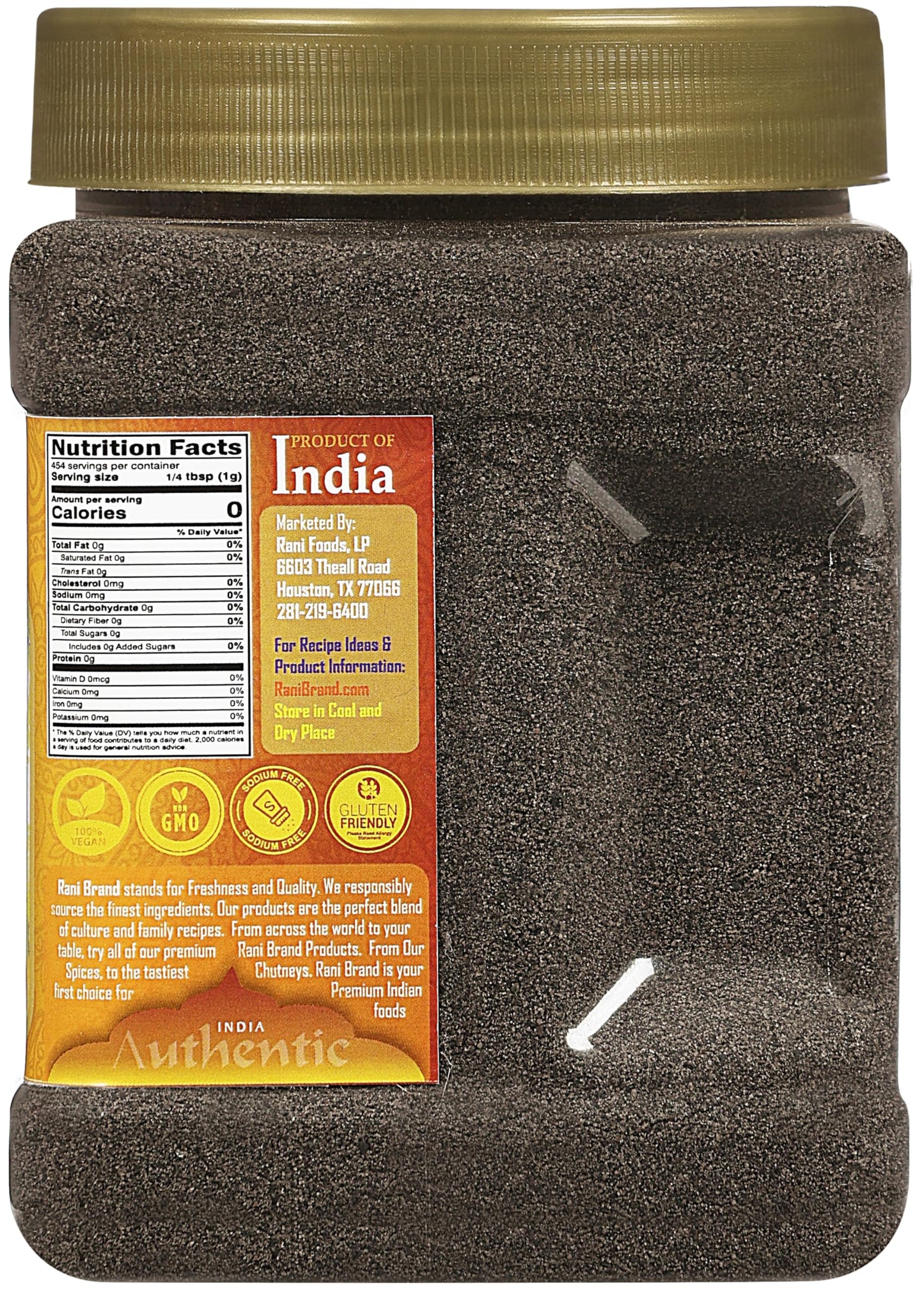 Rani Kalonji Powder(Black Seed, Nigella Sativa, Black Cumin) Ground, 16Oz (1Lb) 454G Pet Jar ~ All Natural | Gluten Friendly | N