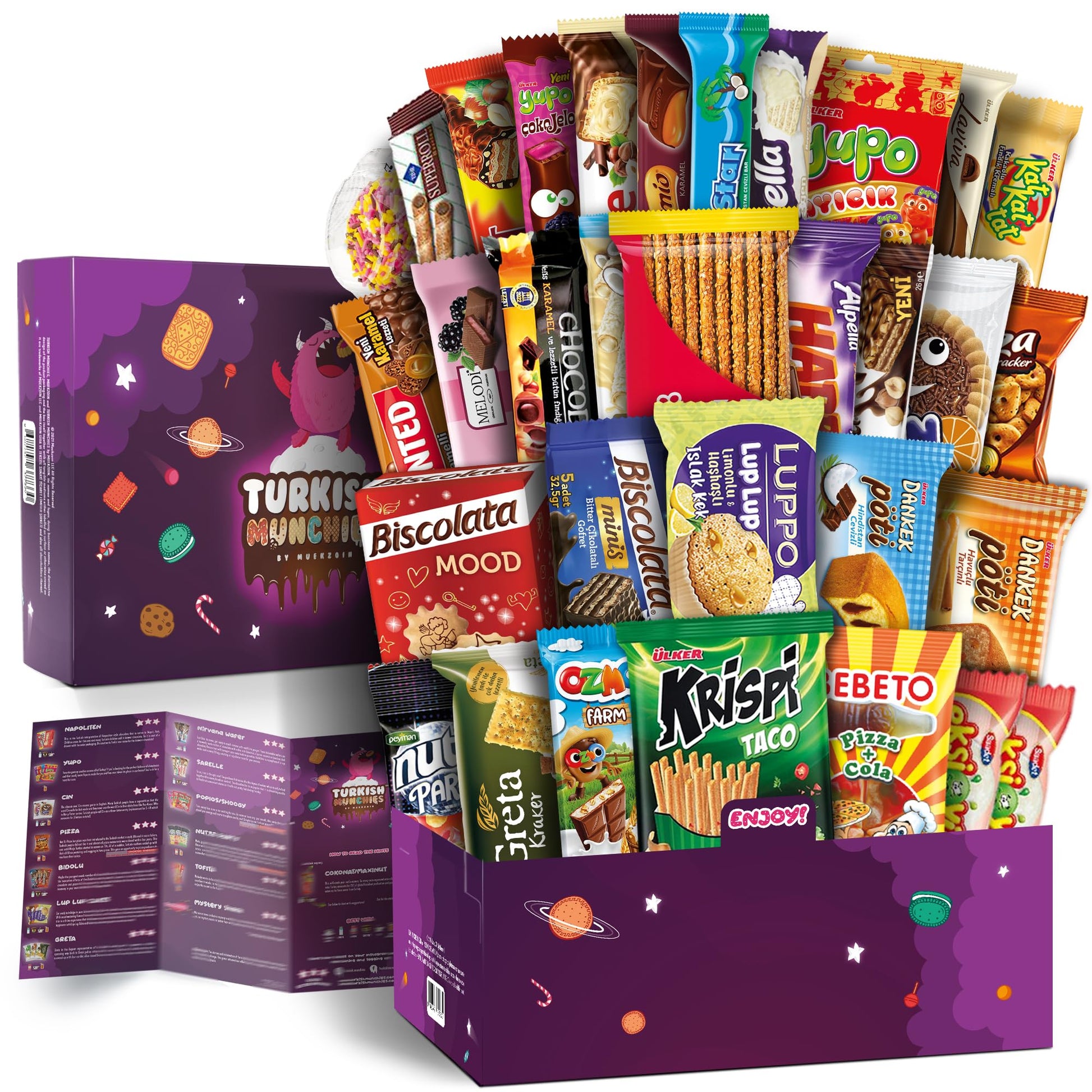 Mega International Snack Box | Premium Exotic Foreign Snacks | Unique Snack Food Gifts Included | Try Extraordinary Turkish Snac