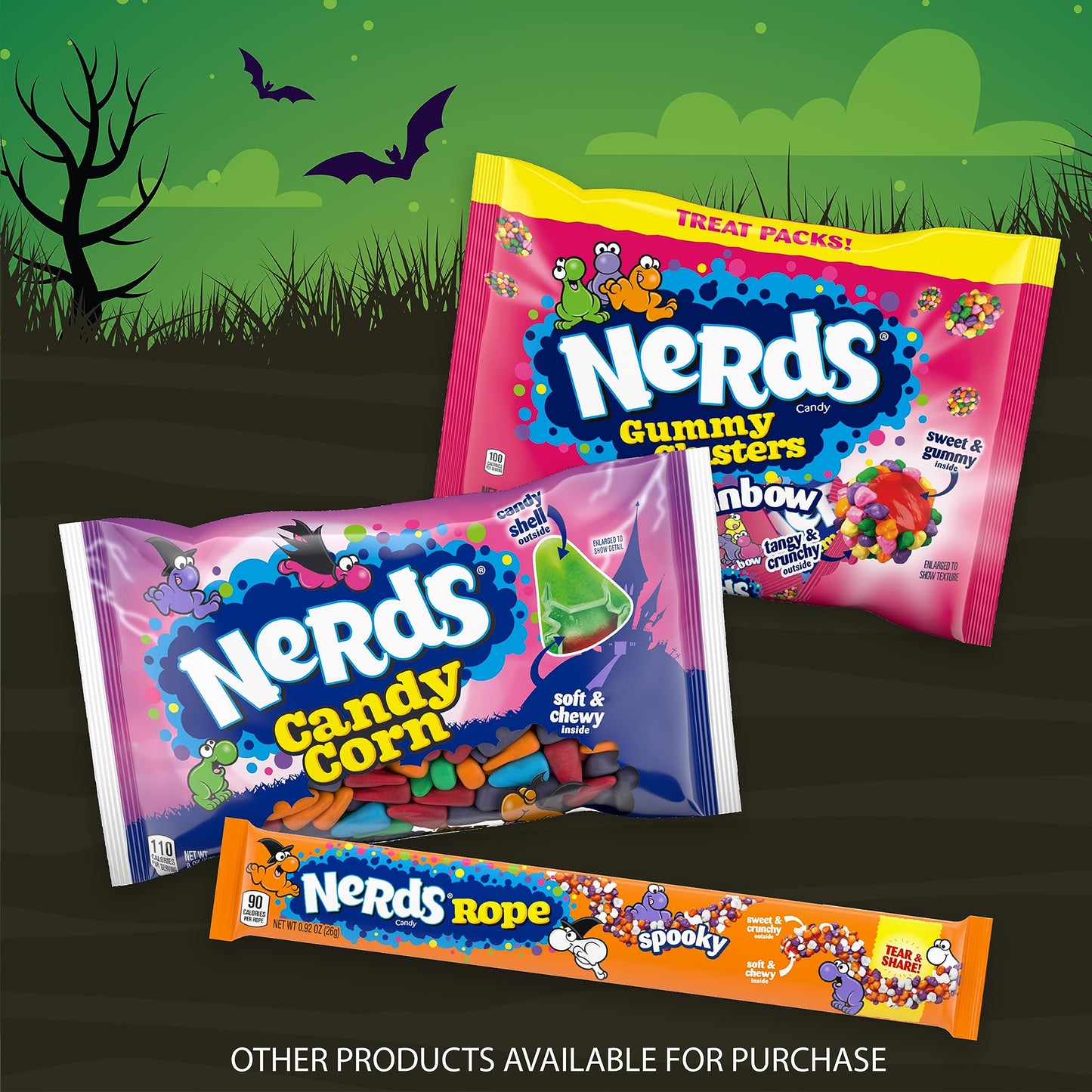 Nerds Halloween Candy Corn, Rainbow Shelled, 8 Oz Bag, Multicolor
