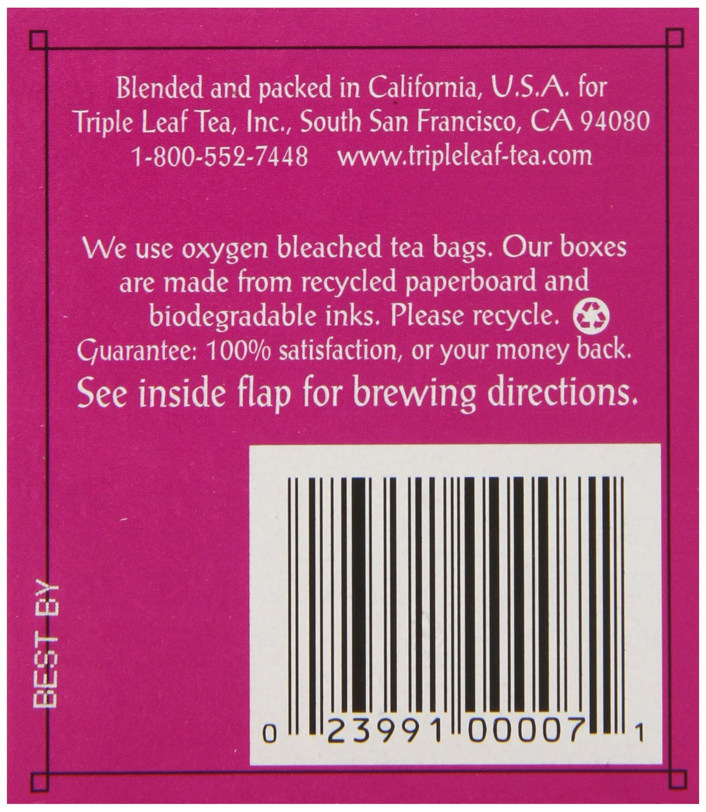 Triple Leaf Tea Sugar Balance, 20 Tea Bags, Pack of 6, Model 764225