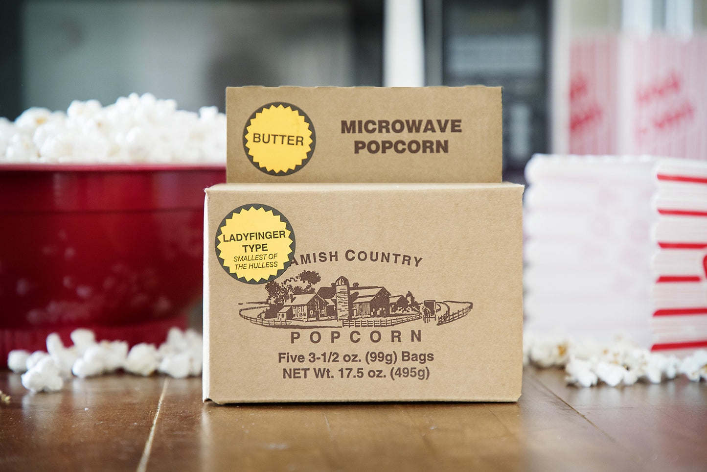 Amish Country Popcorn | Old Fashioned Microwave Popcorn | Non-Gmo, Gluten Free, Microwaveable And Kosher (Ladyfinger Butter - 5