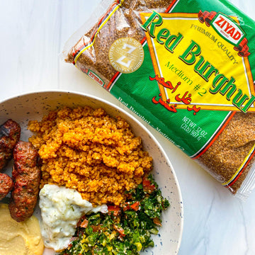 Ziyad Red Burghul, Number 2 Medium Bulgur, Bread Filler Perfect For Bread Crumbs, Oats, Tabouli, Kibbeh, Curries! 32 Oz