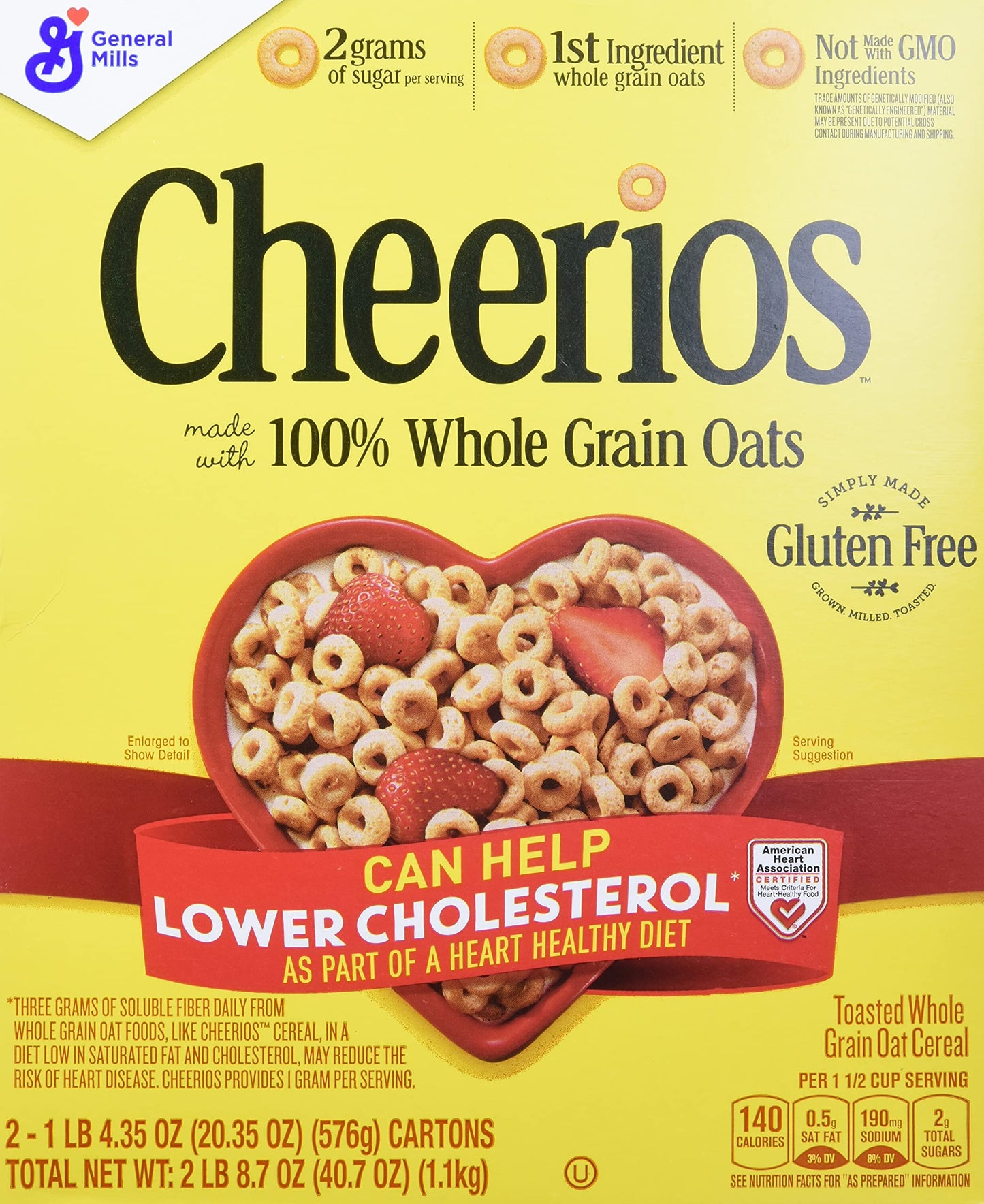 American Standart Cheerios Gluten-Free Cerea No Artificial Flavors, 40.7 Ounce (Pack Of 2)