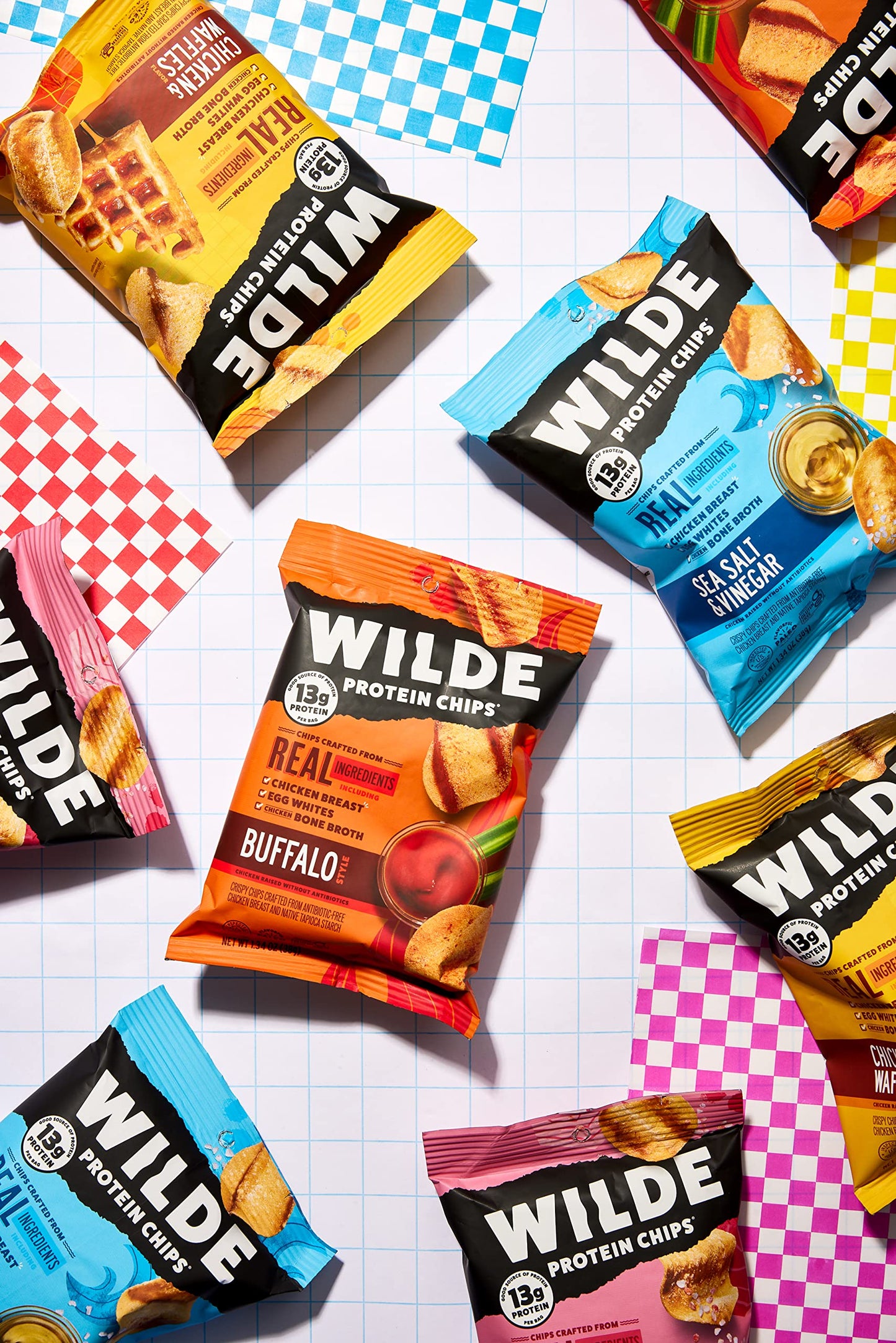 Sea Salt And Vinegar Protein Chips By Wilde Chips, Thin And Crispy, High Protein, Keto Friendly, Made With Real Ingredients, 2.2