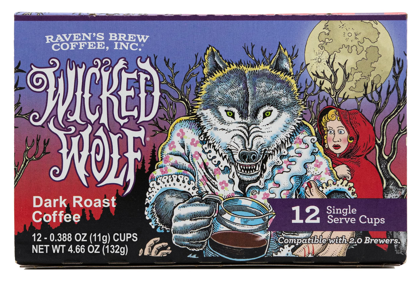 Ravens Brew Coffee Dark Roast K-Cup Compatible Pods - Wicked Wolf 12 Count