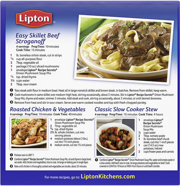 LIPTON RECIPE SECRETS DRY SOUP MIX ONION MUSHROOM 2 CT PER BOX