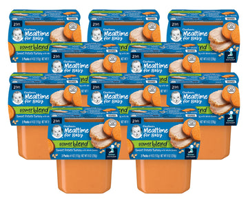 Gerber Mealtime For Baby 2Nd Foods Powerblend Baby Food Tubs, Sweet Potato Turkey, 4 Oz. (Pack Of 10)