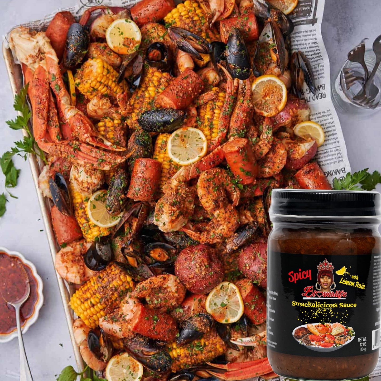 Smackalicious Seafood Sauce (Spicy) With Lemon Rain