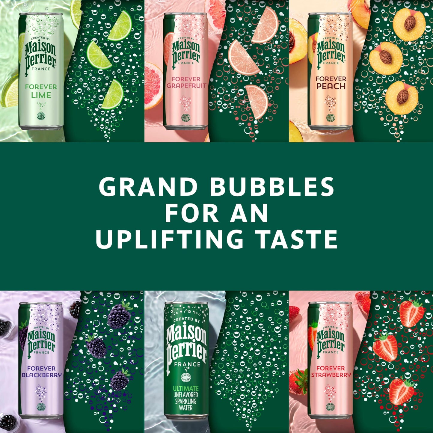 Maison Perrier Sparkling Water Variety Pack, 11.15 Fl Oz Cans, 16-Pack