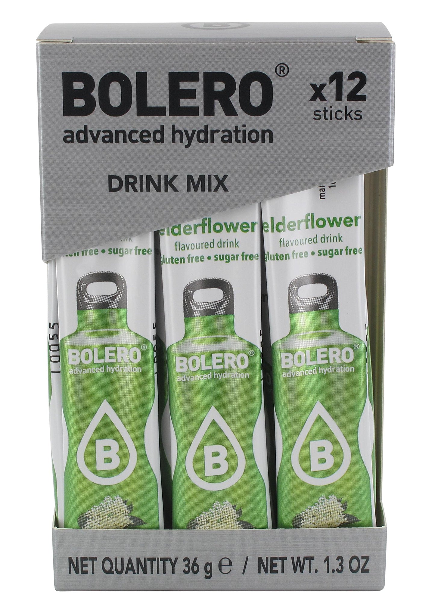 Bolero- Sugar Free Drink Mix Packets Elderflower Fruit Flavors | Powdered Flavored Water Packets | 36 Singles Sticks On The Go P