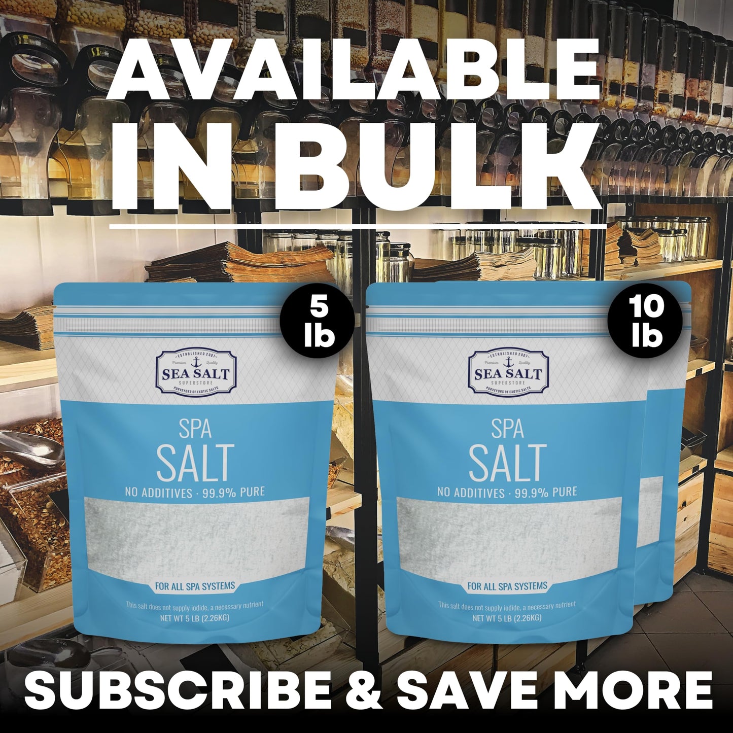 Hot Tub Spa Salt for Water Systems & Chlorine Generators, Pool Salt for Hotspring, Jacuzzi, Caldera, Ace, & Freshwater, 5 Lbs/50
