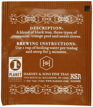 Harney & Sons Hot Cinnamon Spice Tea, 50 Tea Bags