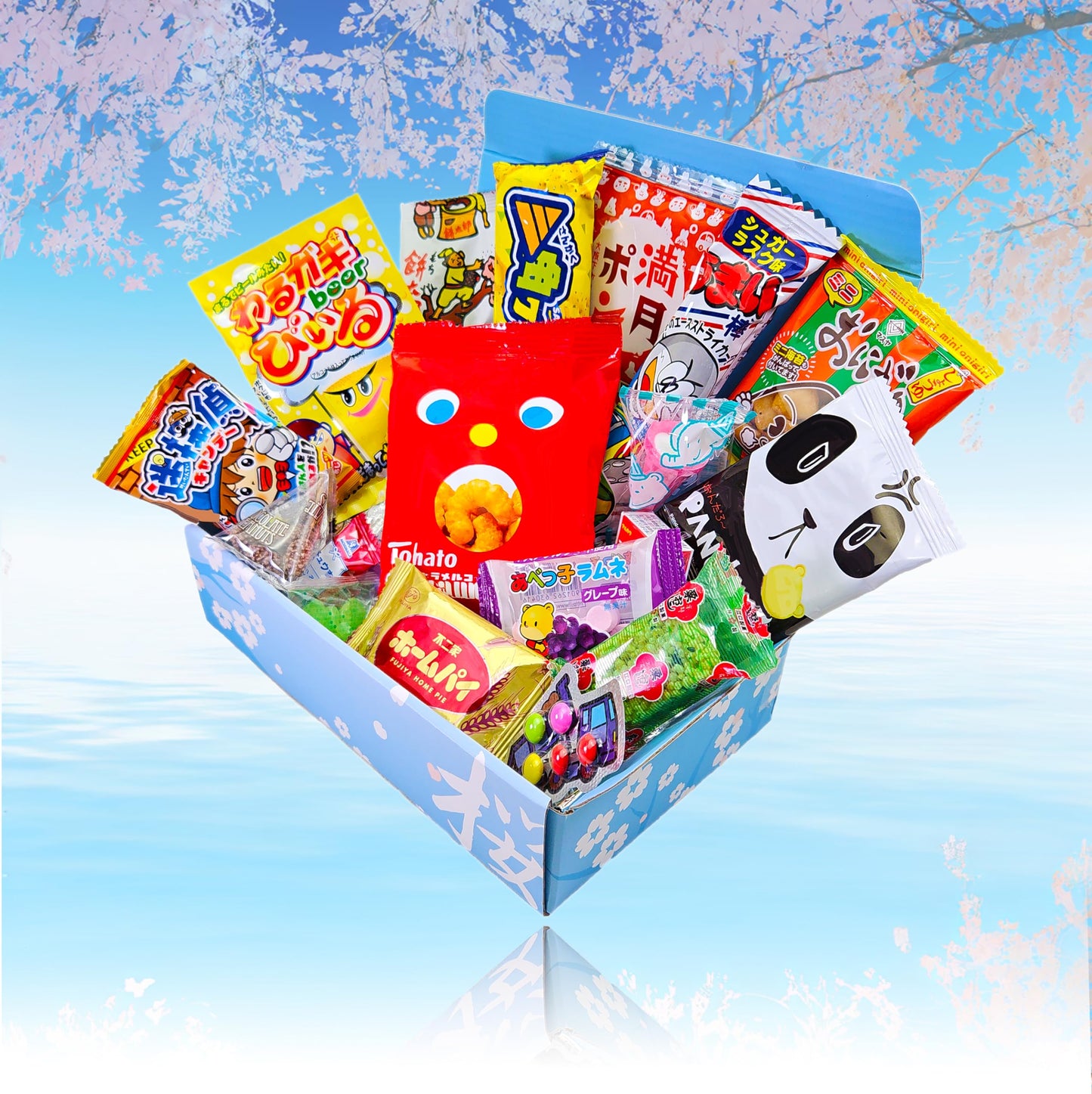 Sakura Box Japanese Snacks & Candy Set, 20 Piece Multicolor Dagashi Collection