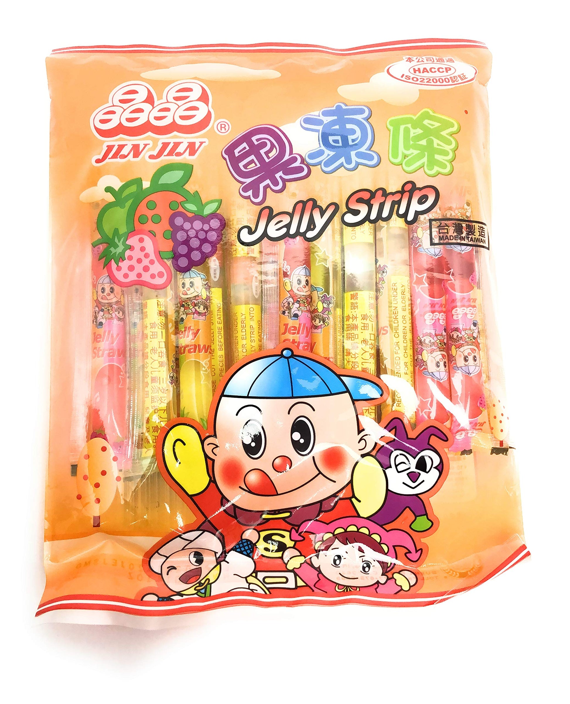 JIN JIN Jelly Straws Assorted Flavors - 14.1 Oz Jelly Filled Candy
