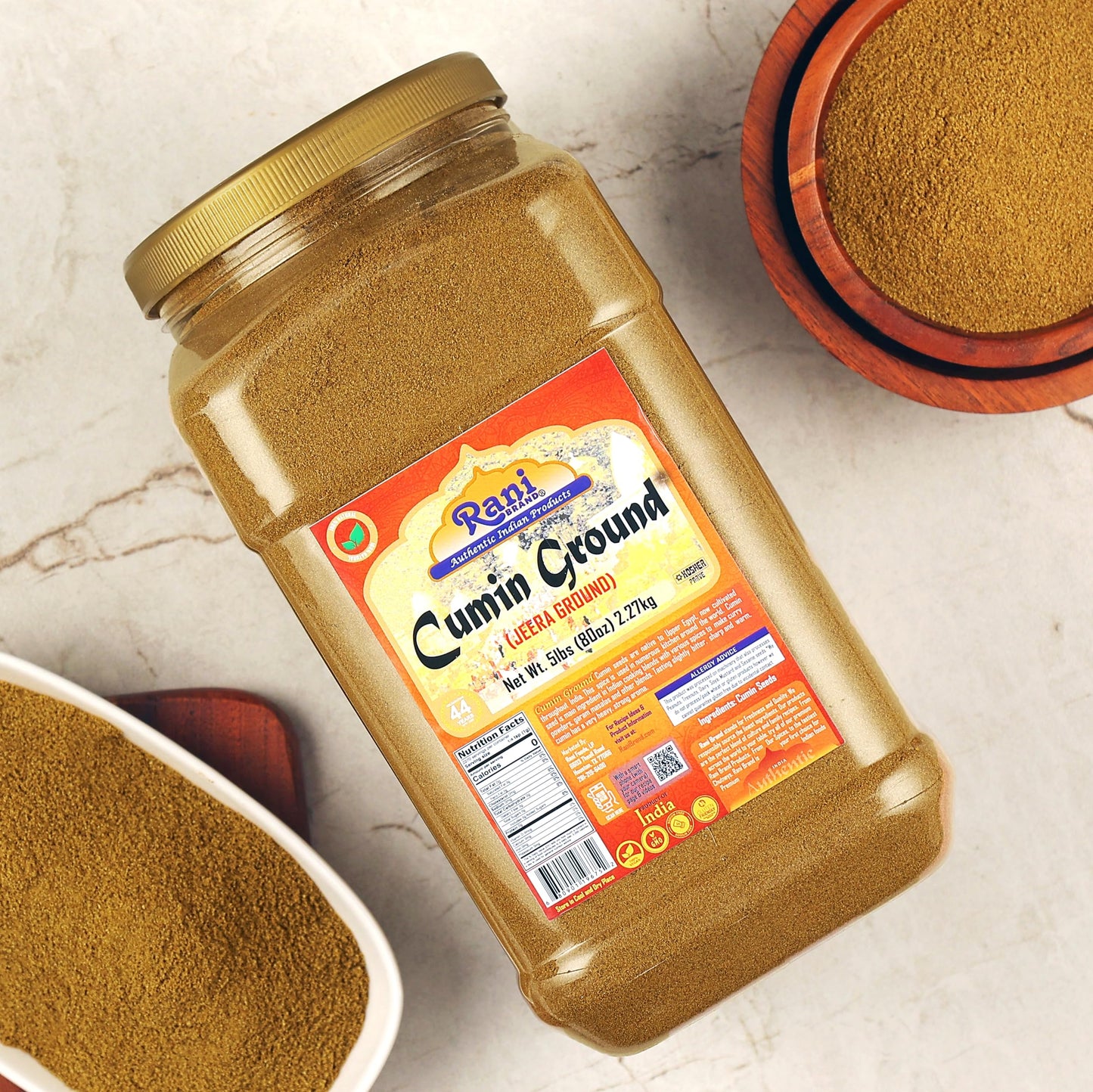 Rani Cumin (Jeera) Powder Spice 80Oz (5Lbs) 2.27Kg Bulk Pet Jar ~ All Natural | Vegan | Gluten Friendly | Non-Gmo | Kosher | Ind