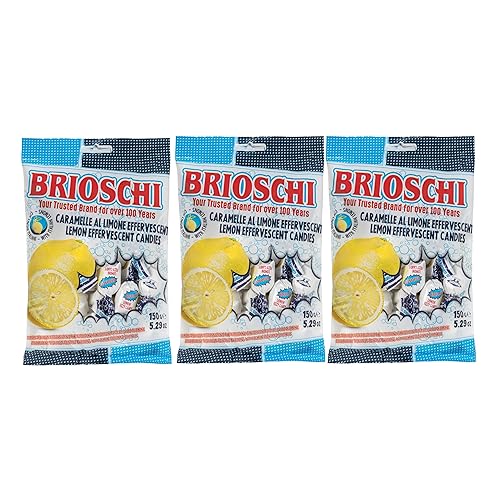 Brioschi Lemon Flavored Effervescent Fizzy Digestive Italian Candies 5.29 Oz (Pack Of 3) Bags