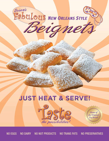 BRIANS FABULOUS - 36 count - NEW ORLEAN STYLE BEIgNETS - JUST HEAT and EAT
