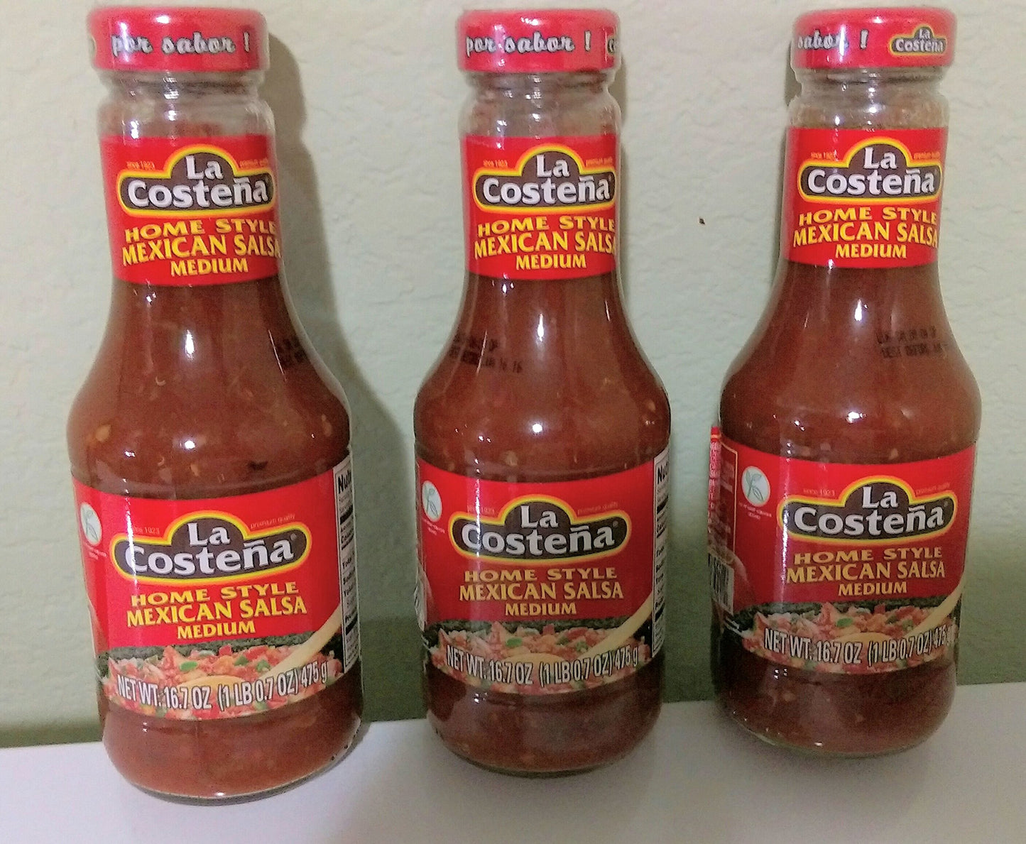 La Costena Salsa 16.7Oz Bottle (Pack Of 3) (Homestyle Mexican - Medium)