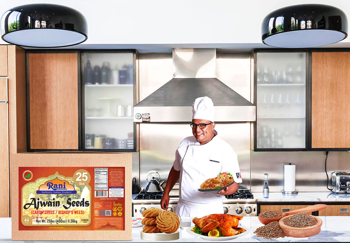 Rani Ajwain Seeds (Carom) Whole Spice, 25 lbs Bulk Box, All Natural, Vegan, Gluten Friendly, NON-GMO, Kosher, Indian Origin