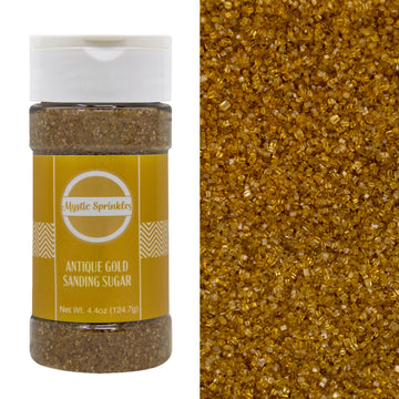 Mystic Sprinkles Sanding Sugar 4oz Bottles (Antique Gold Sanding Sugar 4.4oz)