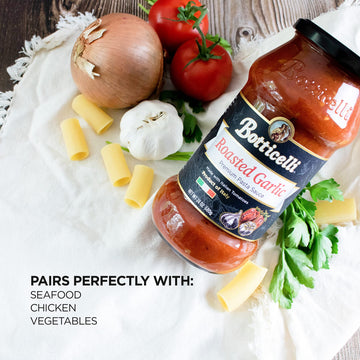 Botticelli Roasted Garlic Pasta Sauce, 24oz, No Added Sugar, Whole30 Approved, Keto Friendly, Gluten Free, Made in Italy