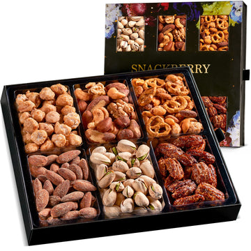 Snackberry Holiday Mixed Nuts Gift Basket - Elegant Drawer Box, Kosher Snack Gift for Men & Women, Perfect for Mothers Day & Birthdays