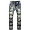 Aititia Mens Biker Zipper Deco Washed Straight Fit Jeans (32, 2126 Vintage)