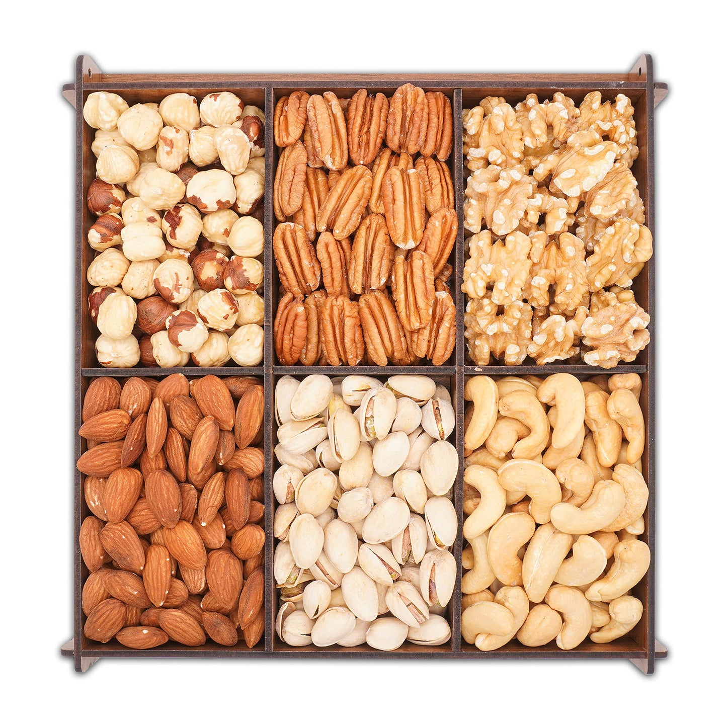 Wood Gift Basket, Gourmet Gift Baskets Family, Business | Corporate Gift - Healthy Mixed Nuts Fresh Gift, Birthday Sympathy - Mo