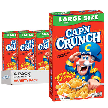 Capn Crunch Cereal, Original, Boxes, 18 Oz, Pack Of 4