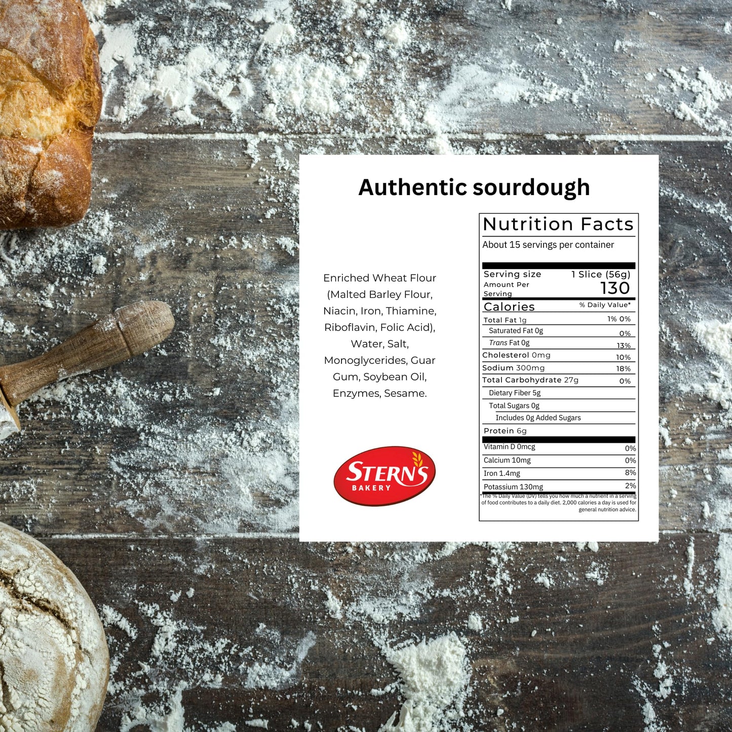Sourdough Bread | Artisan Bread- 19 oz | Handmade & Baked Fresh Daily [2 Pack] | Kosher & Nut Free | Sterns Bakery