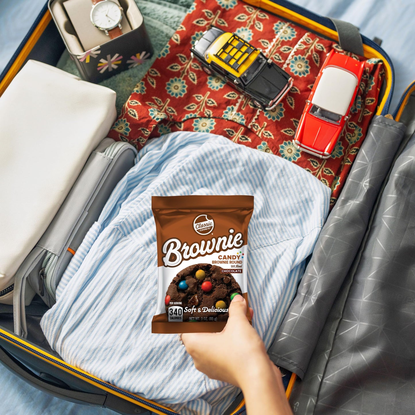 Classic Cookie, Soft Baked Brownie, Candy Brownie Round 3Oz, 8 Count Pack