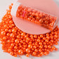 KASVAN Orange Pearl Sugar Sprinkles - Edible Cake Decorations, 130g, Mix Size, Ice Cream Toppings, Wedding & Party Supplies