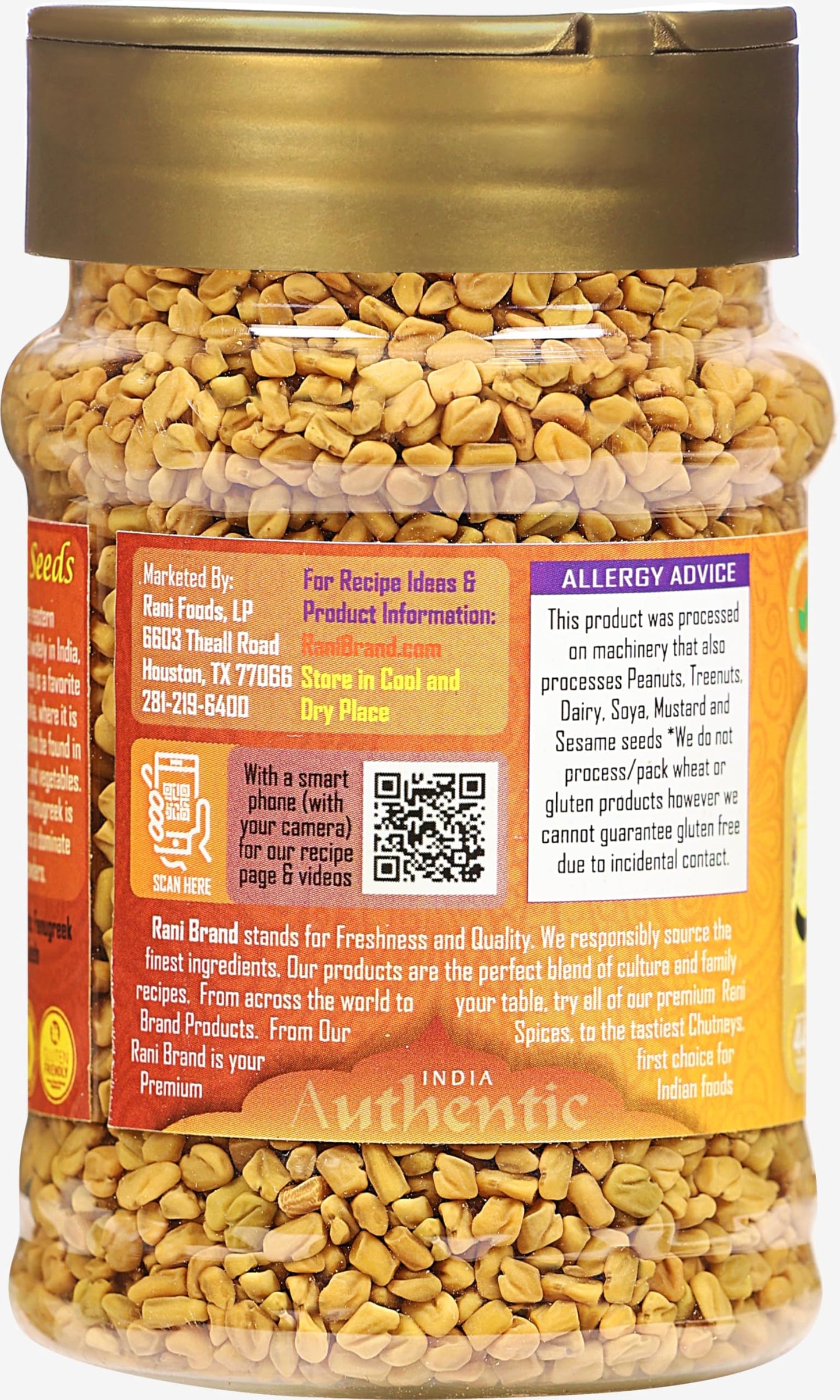 Rani Fenugreek Seeds Whole, 5oz (141g) PET Jar, All Natural, Vegan, Non-GMO, Indian Origin