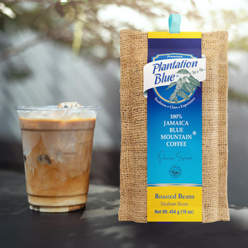 Plantation Blue 100% Jamaica Blue Mountain Coffee Medium Roasted Whole Beans (16Oz)