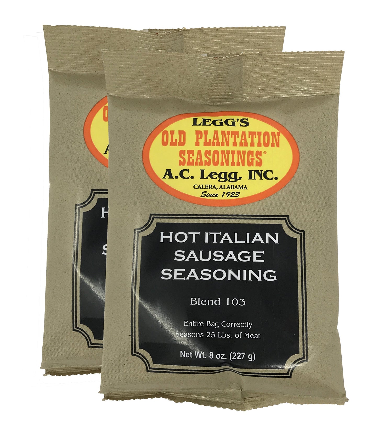 A.C. Leggs Hot Italian Sausage Seasoning, 2 Packs, 8 Ounce Each, Perfect for Spicing Up Recipes