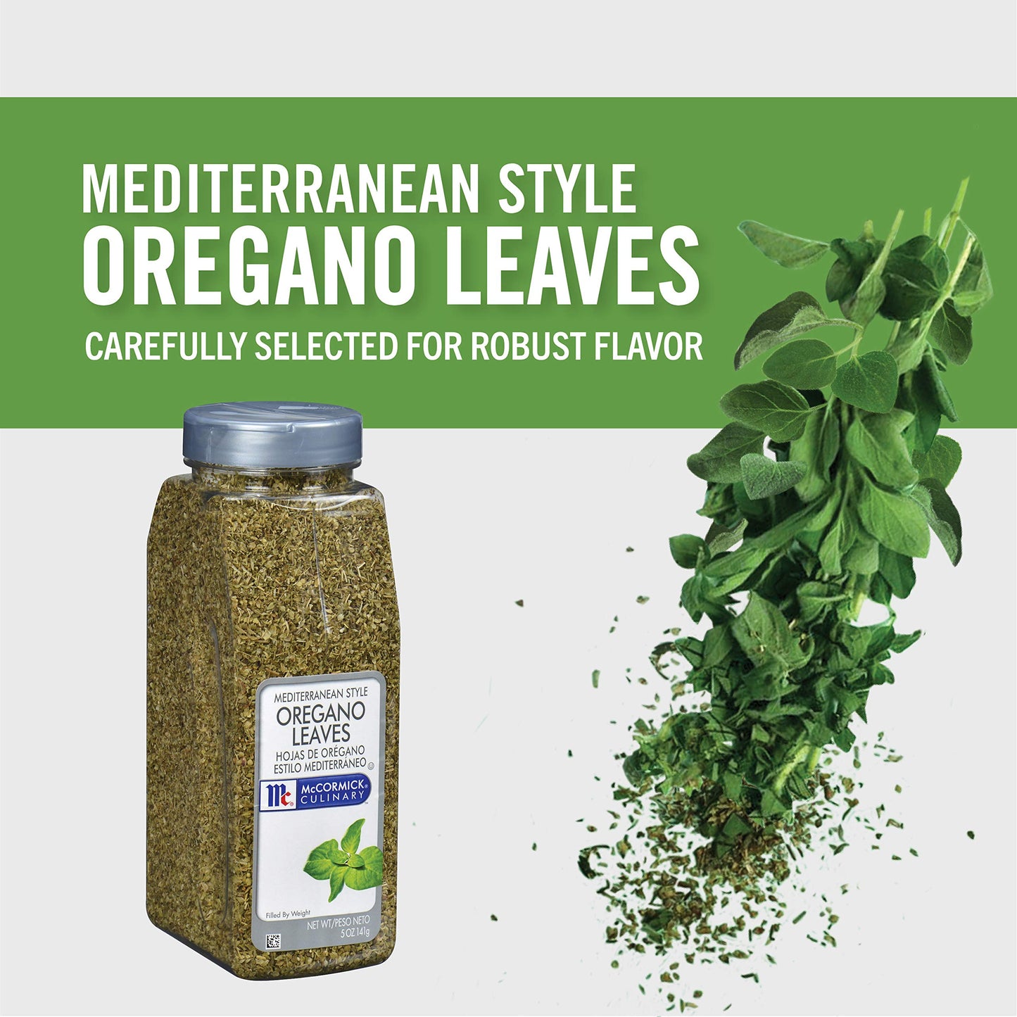 McCormick Culinary Mediterranean Style Oregano Leaves, 5 oz - One 5 Ounce Container of Dried Oregano Leaves, Best on Pizza, Soup