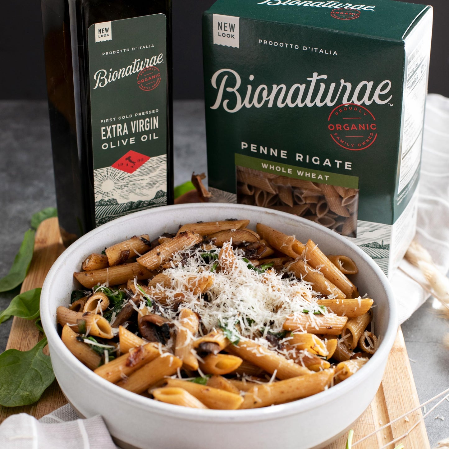 Bionaturae Penne Rigate Pasta Noodles - Whole Wheat Pasta, Kosher Certified, High Protein, Non-GMO Verified, USDA Certified, Who
