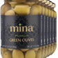 Mina Green Olives, 12.5 Oz (Pack Of 6) - Delicious Green Olives, Vegan Snack, Premium Hand Picked Moroccan Olives, Naturally Cured, Gluten Free, Low Carb, Non Gmo Keto, Paleo, And Kosher