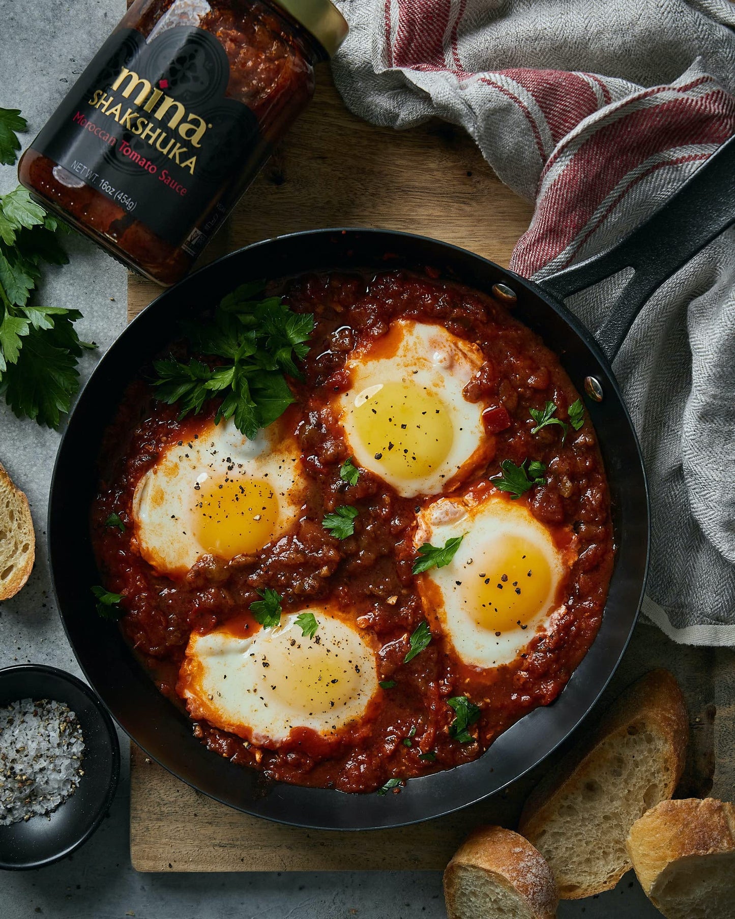 Mina Shakshuka Sauce, Moroccan Tomato Sauce, 147 Oz Sugar Free Sauce, Keto Friendly, Perfect To Use As Pasta Sauce And Simmer Sa