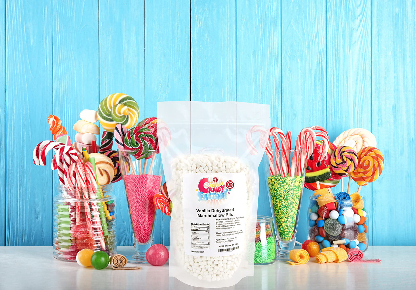 Sarah's Candy Factory Vanilla Mini Dehydrated Marshmallow Bits in Resealable Bag, 8 Oz