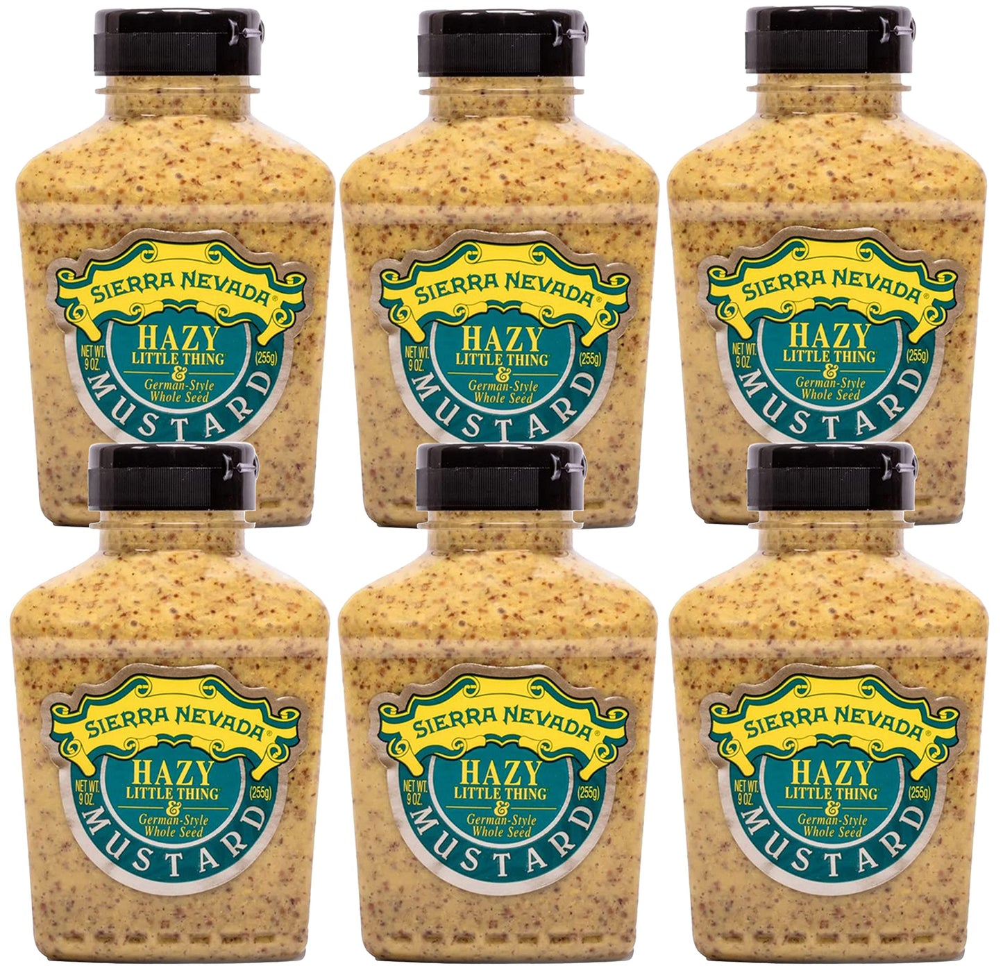 Sierra Nevada Mustard Hazy Little Thing & German-Style Whole Seed, 9 Oz Squeeze Bottle - Pack of 6, 16.4 x 13.9 x 16.
