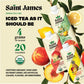 Saint James Iced Tea - Organic Green Tea - Non GMO, Gluten Free, Low Calorie & Low Sugar - Variety Green Tea Flavors, 12 Pack (1