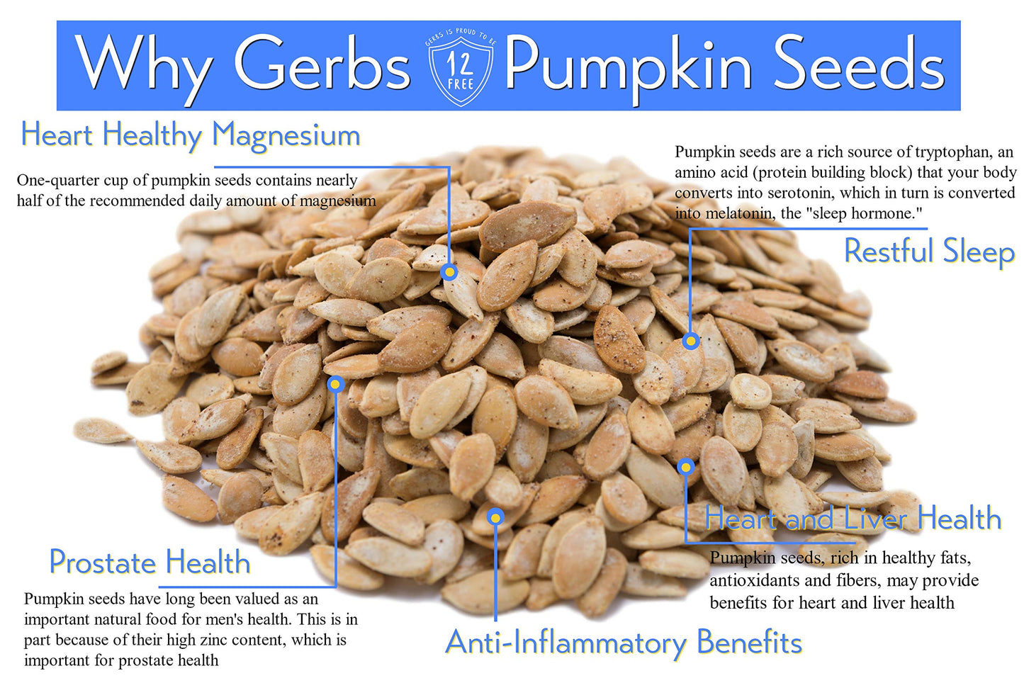 GERBS Toasted Onion & Garlic Whole Pumpkin Seed 4 LBS, Top 14 Allergy Free, Protein packed Superfood Snack, Non GMO, Grown USA &
