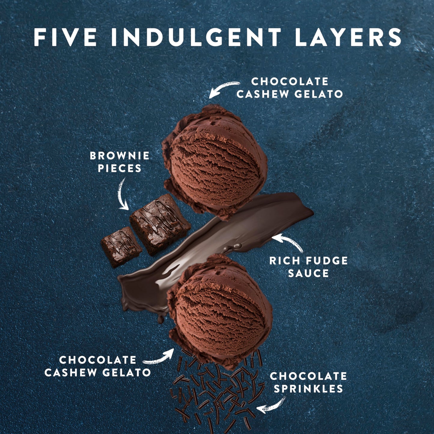 Talenti Dairy-Free Gelato Layers For a Delicious Non-Dairy Treat Chocolate Fudge Brownie Made with Cashew Butter 11.4 oz