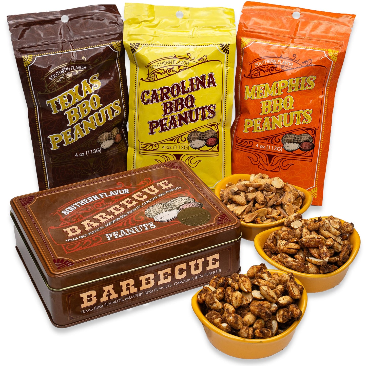 Damn, Man Snacks BBQ Peanuts Gift Basket - Gourmet Nuts Mix, 12 Ounce, Unique Texas & Memphis Flavors, Perfect for Parties and Gifts