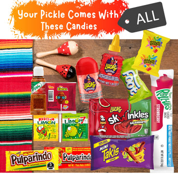 The Full Tiktok Chamoy Pickle Kit With Candy; Includes Fruit-Rollup, Lucas Gusano & Salsagheti & More Mexican Candy By Ma Lit Ca