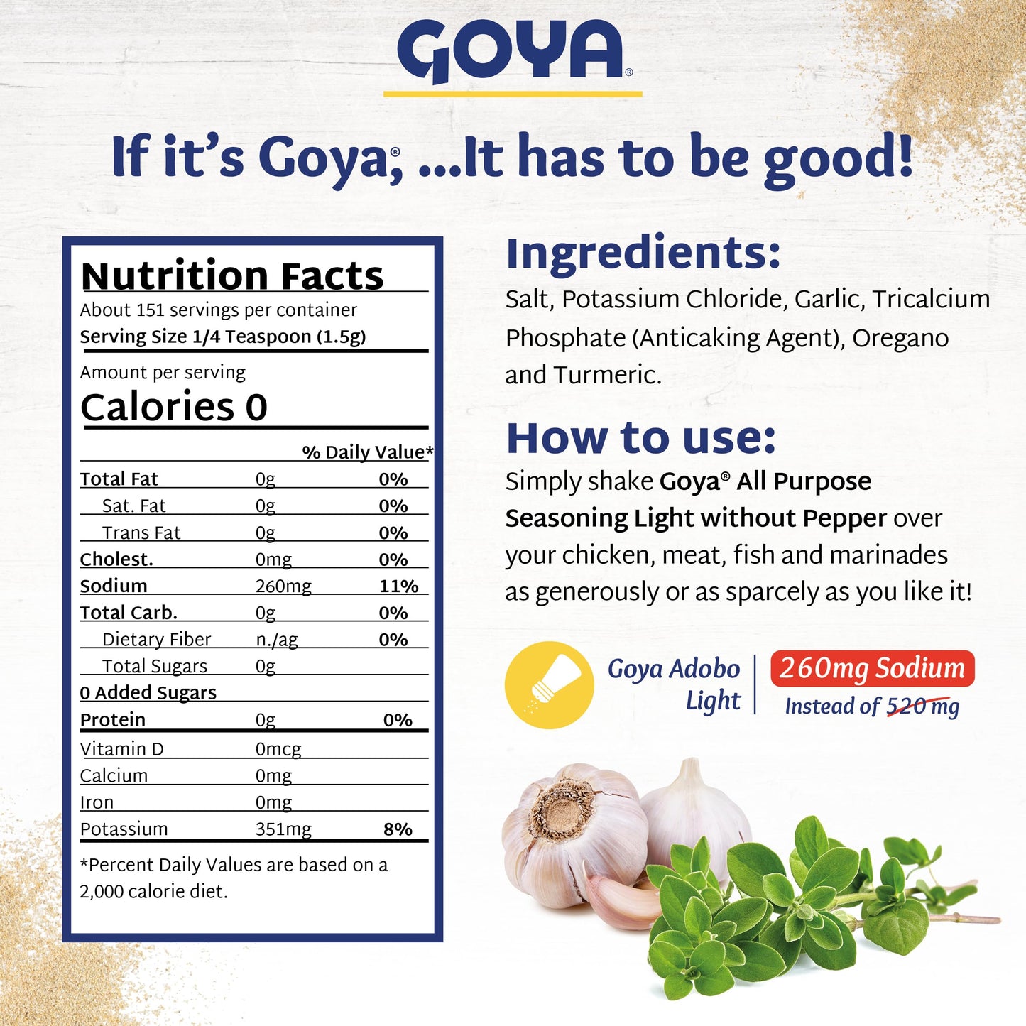 Goya Adobo All Purpose Seasoning with Pepper, Fat Free Latin Spice Blend, 8oz Bottles, Pack of 2