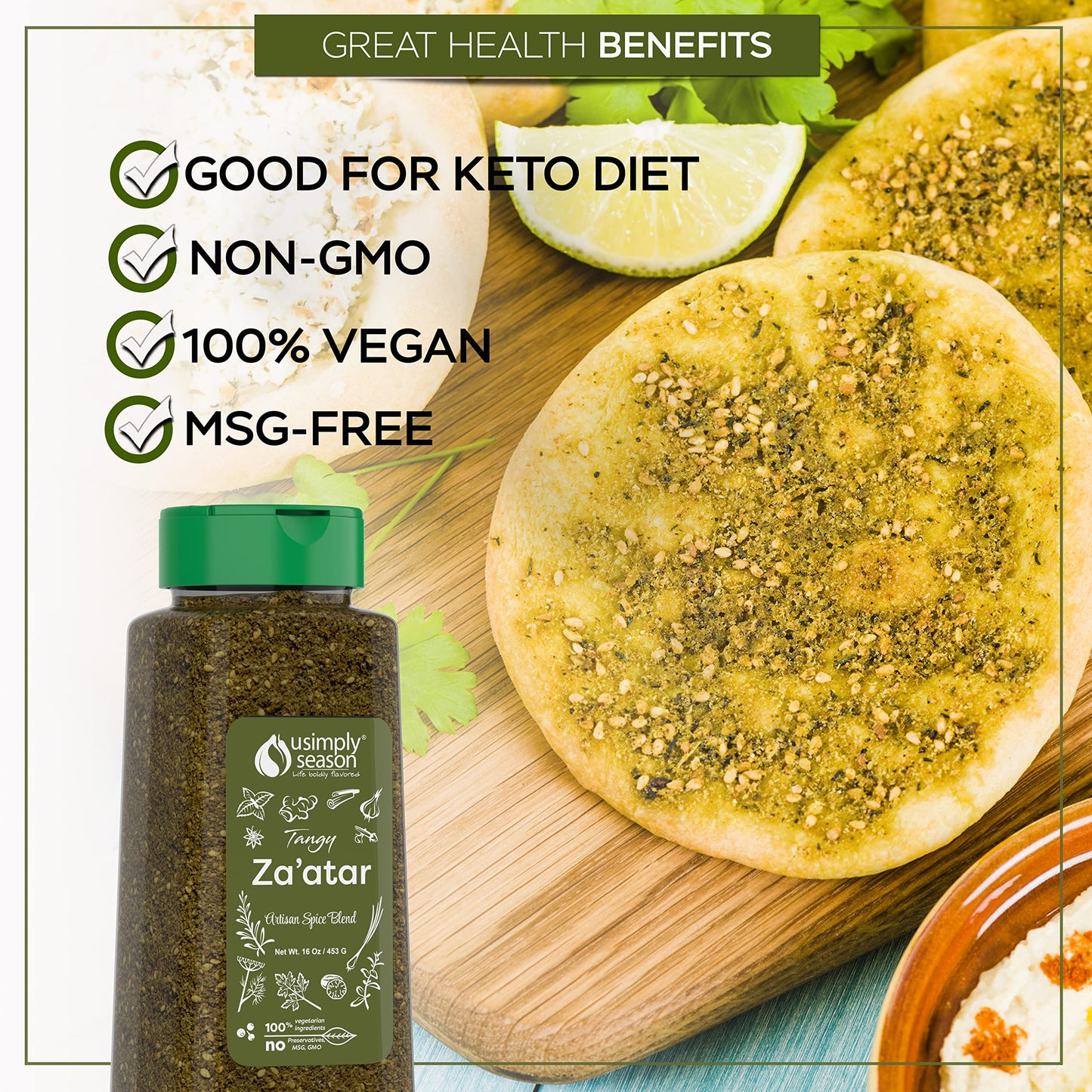 Usimplyseason Zaatar Spice (Tangy Seasoning, 16 Ounce)