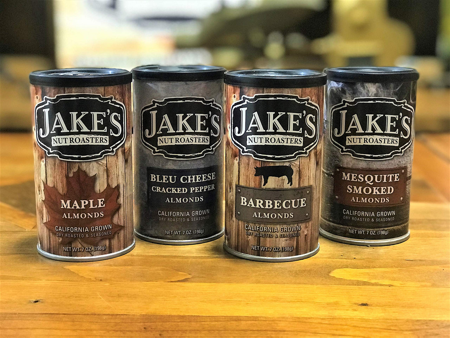 Jakes Nut Roasters Sweet & Salty Mixed Pack Almonds, 4 Flavors, 7 Ounce (Pack of 4)