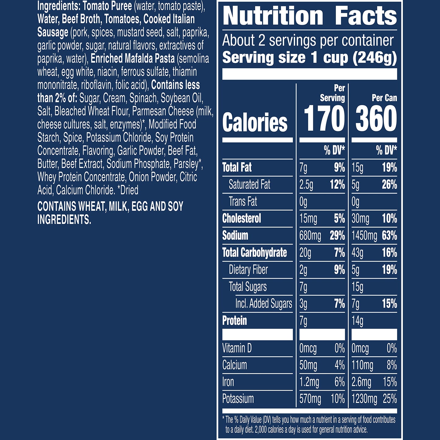 Progresso Rich & Hearty, Lasagna-Style Soup With Italian Sausage, Canned Soup, 18.5 Oz. (Pack Of 12)